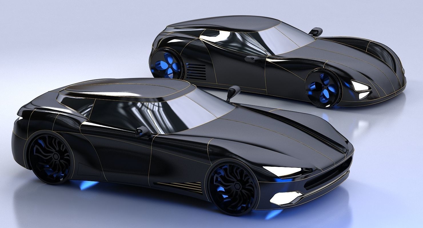 Futuristic Car Collection 1001 3D model_4