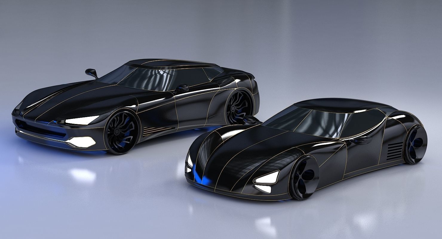 Futuristic Car Collection 1001 3D model_6