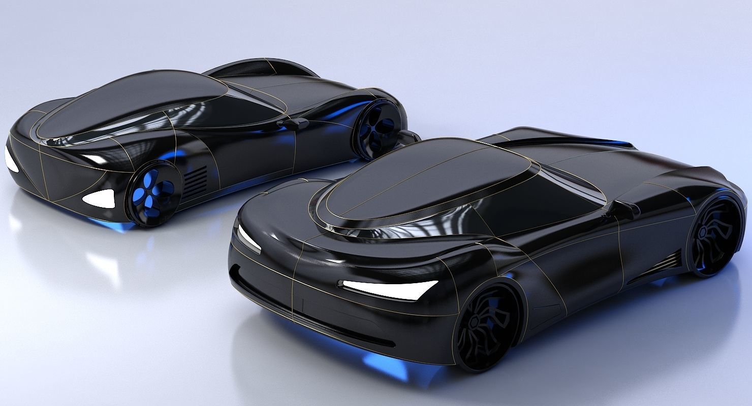 Futuristic Car Collection 1001 3D model_3