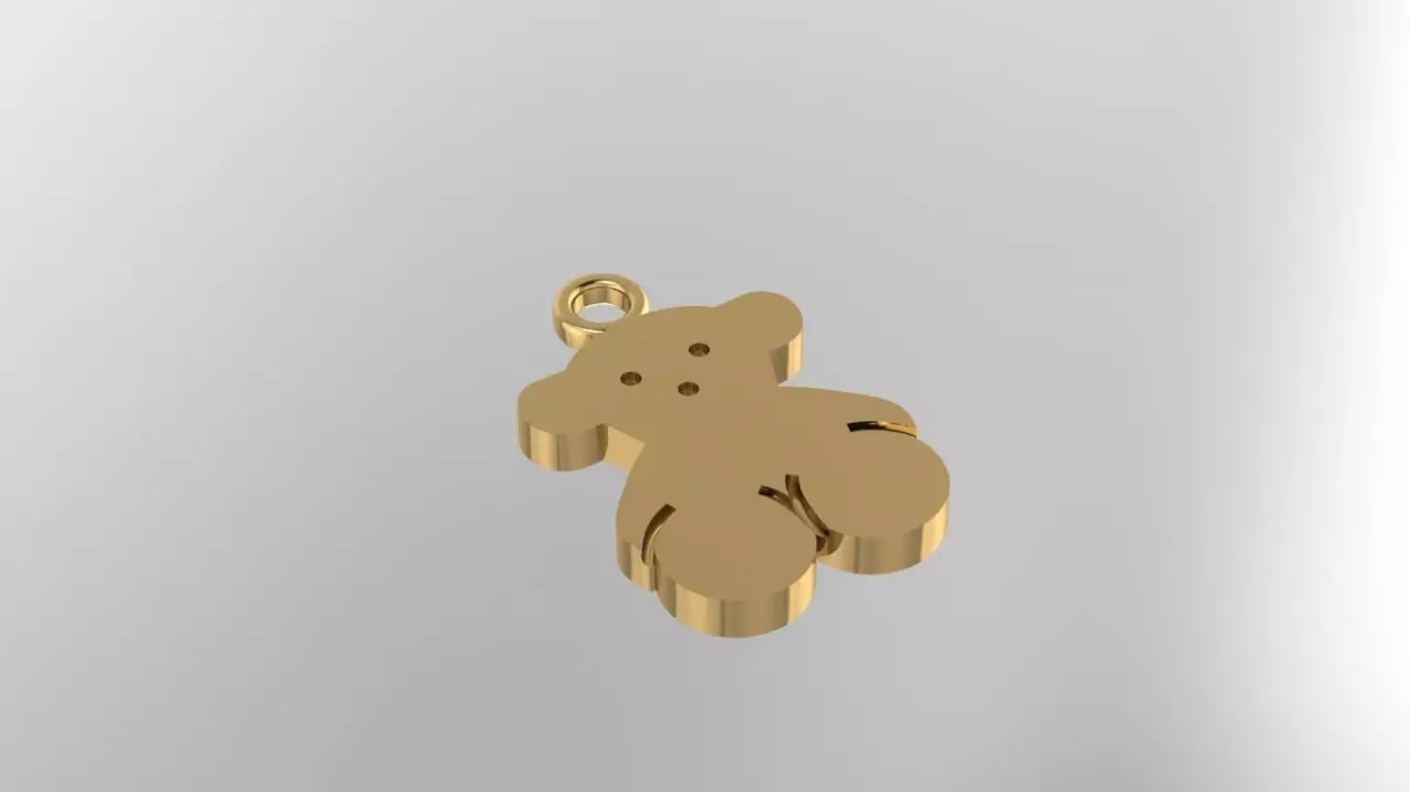 Dije Oso 3D para impresion Bear Pendant 3D Print Model 3D print model_0