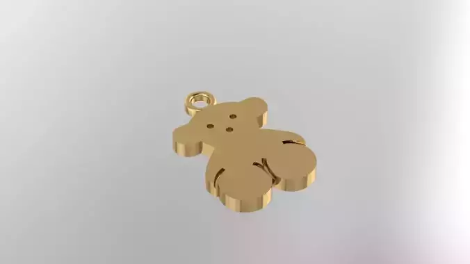 Dije Oso 3D para impresion   Bear Pendant 3D Print Model