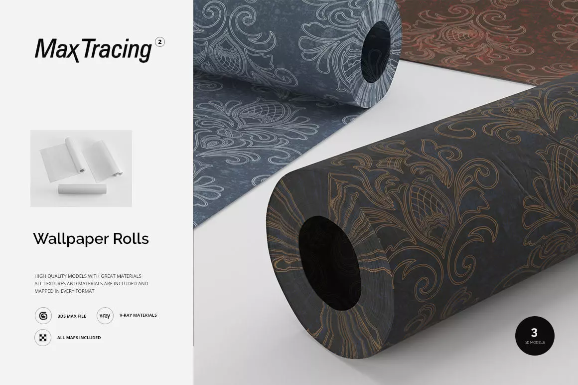 Wallpaper Rolls 3D model_0