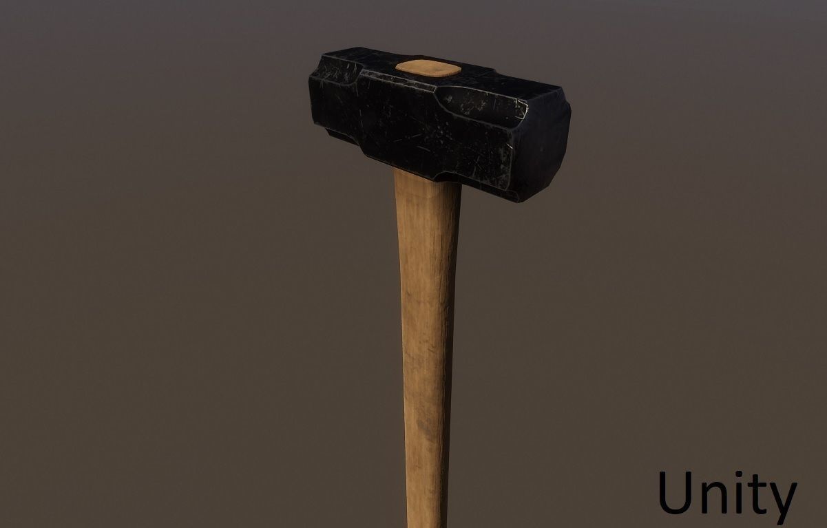 Sledgehammer game-ready 3d model hammer Low-poly 3D model_4
