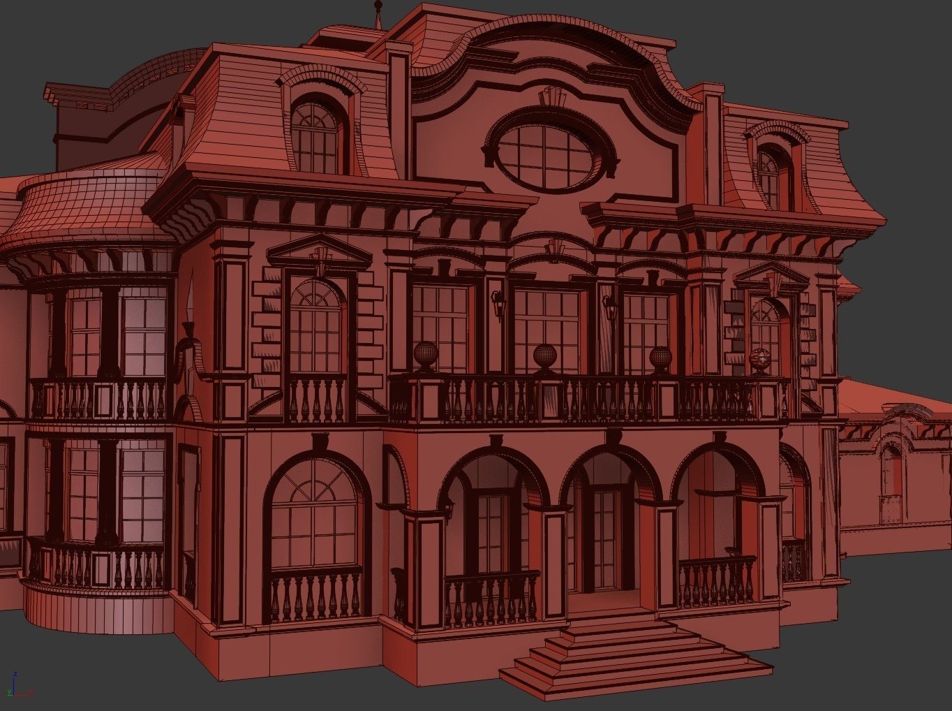 House 3D model mansion 3D model_8