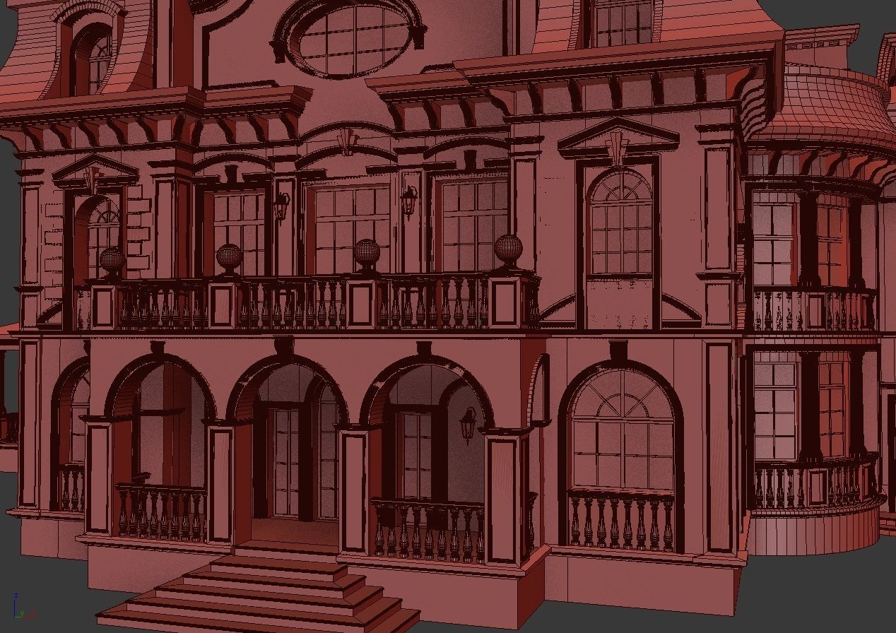 House 3D model mansion 3D model_7