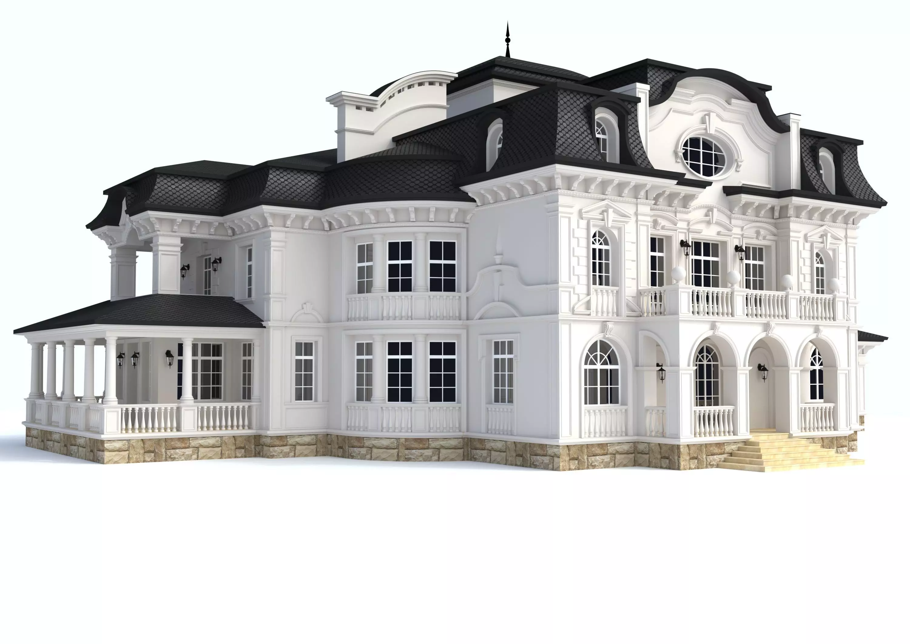House 3D model mansion 3D model_0