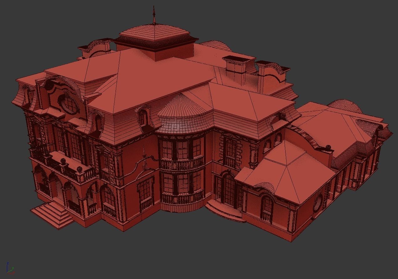 House 3D model mansion 3D model_5