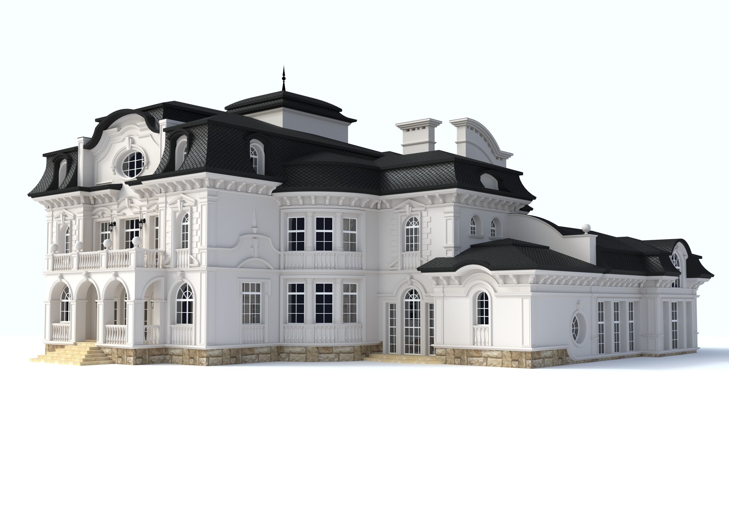 House 3D model mansion 3D model_1