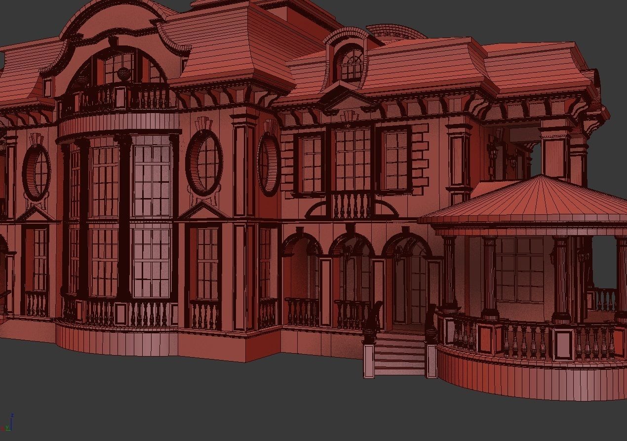 House 3D model mansion 3D model_14