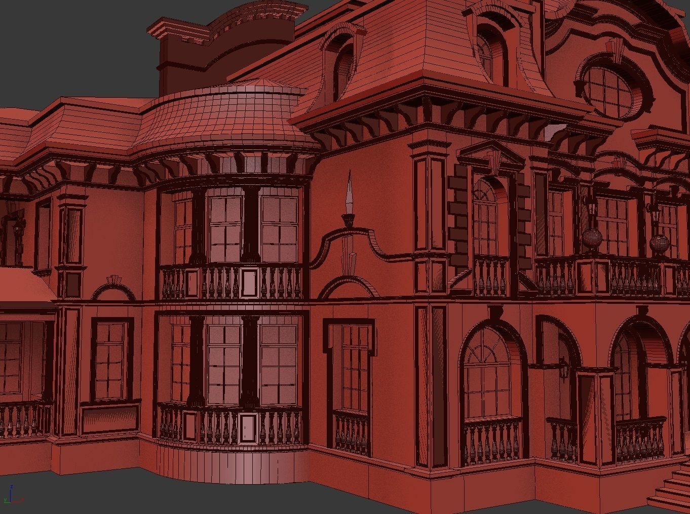 House 3D model mansion 3D model_9