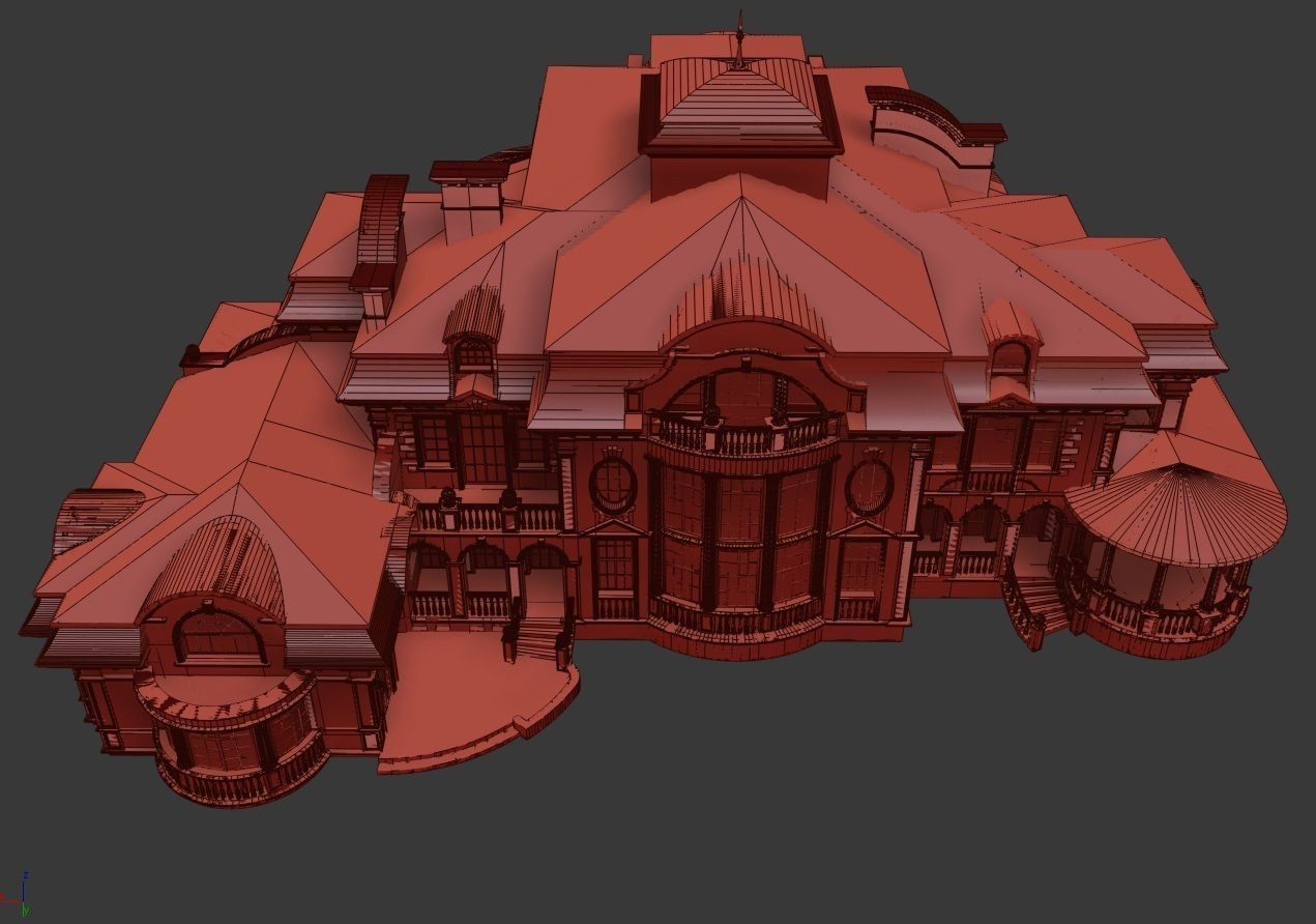 House 3D model mansion 3D model_17