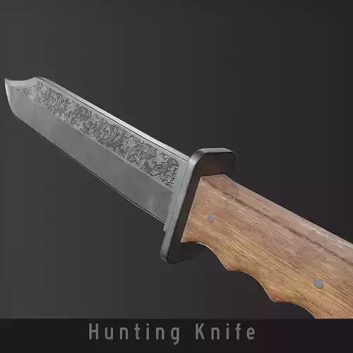 Bowie Knife Free low-poly 3D model