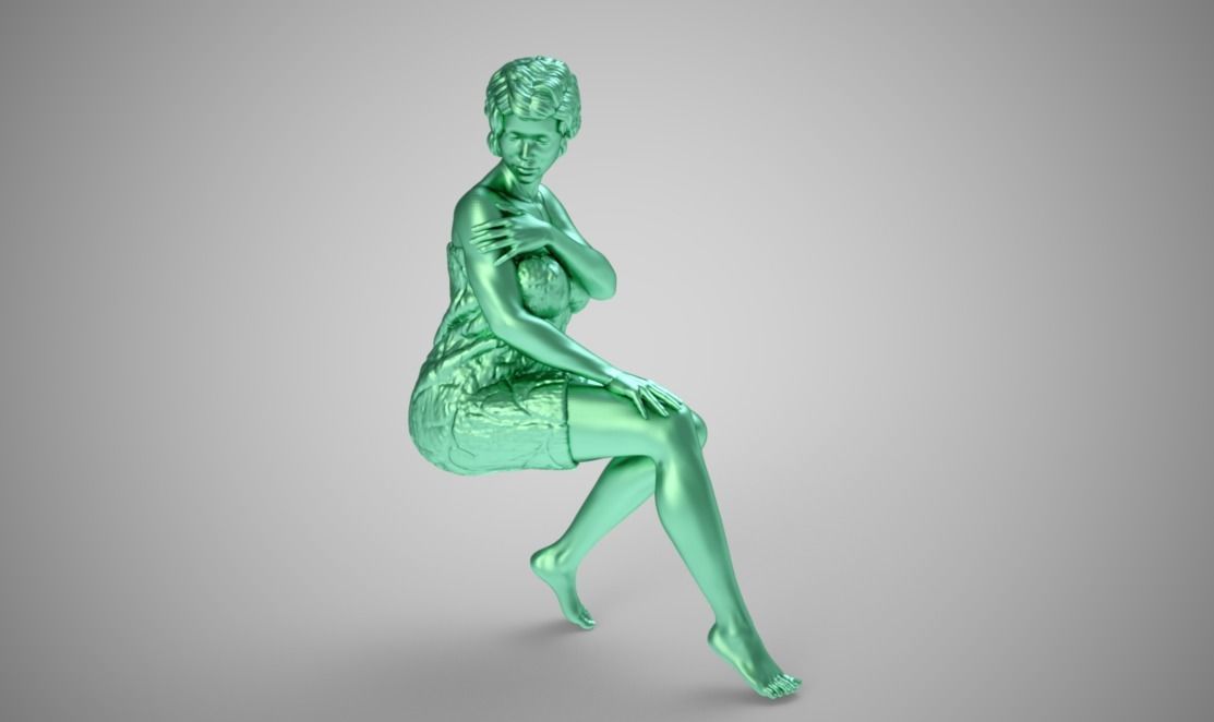 Woman in Towel 3D print model_7