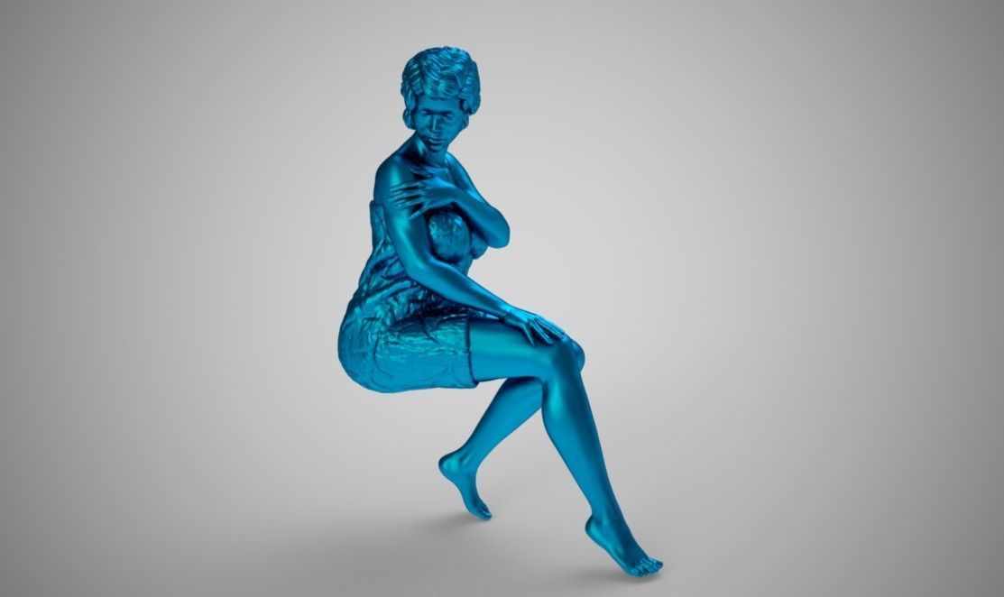 Woman in Towel 3D print model_6