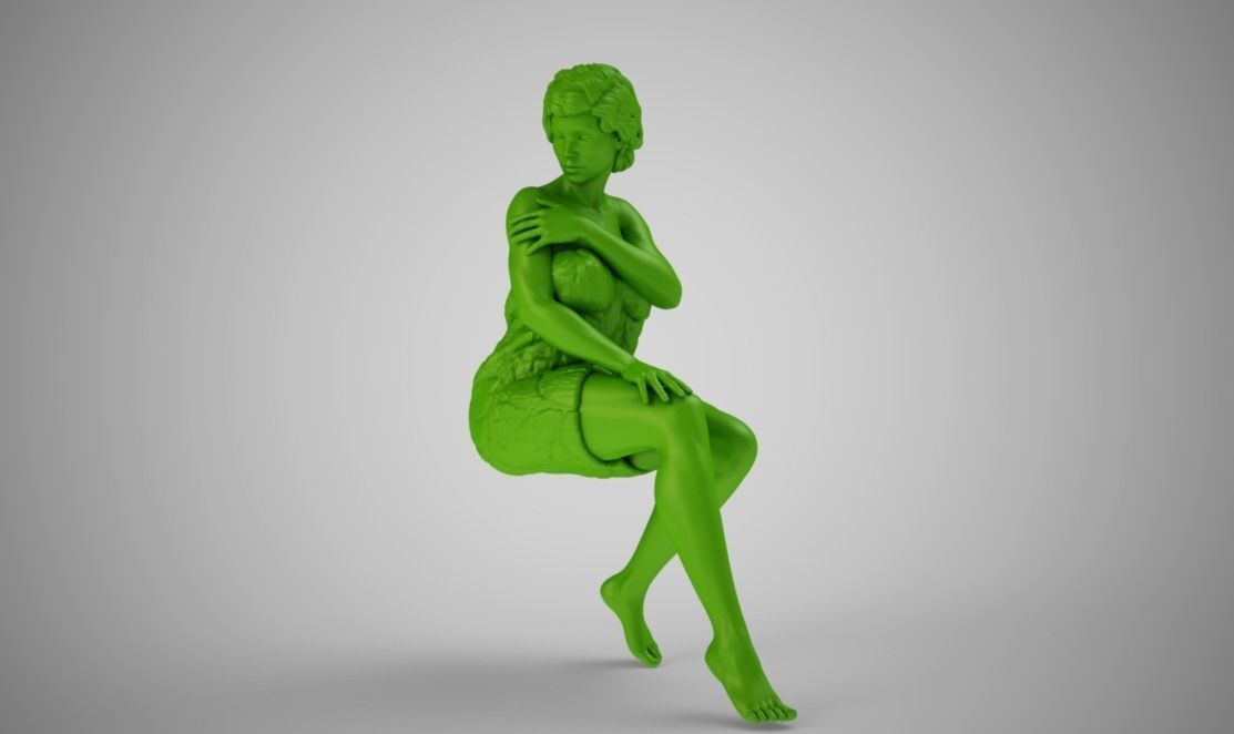 Woman in Towel 3D print model_11