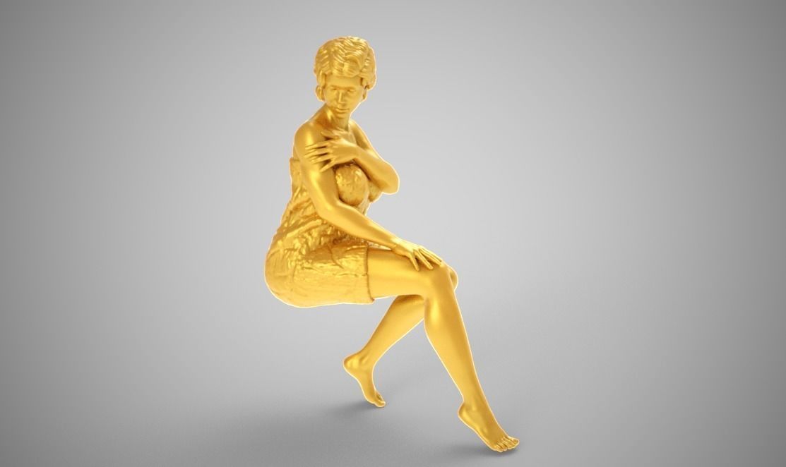 Woman in Towel 3D print model_8