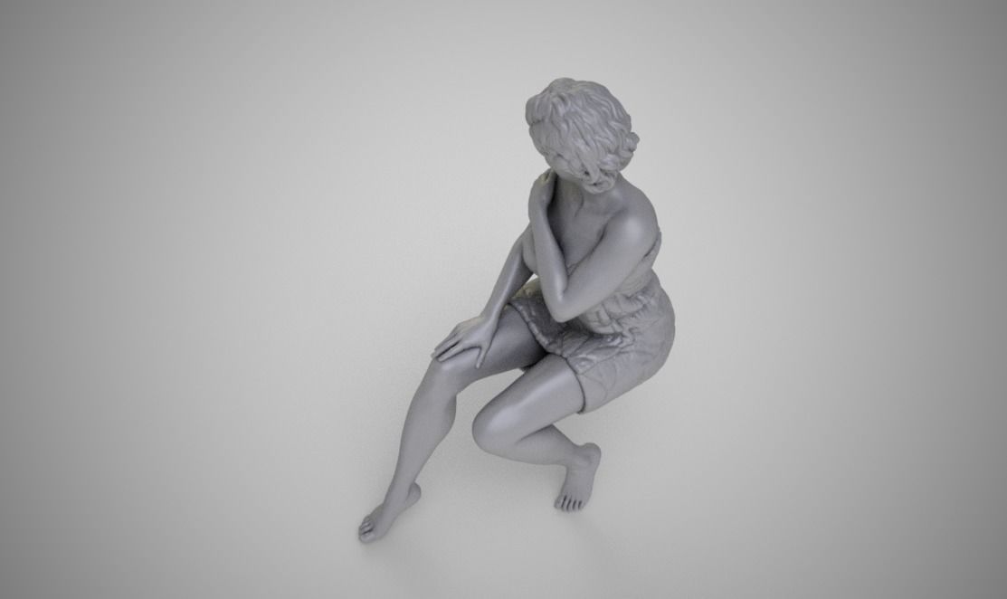 Woman in Towel 3D print model_1