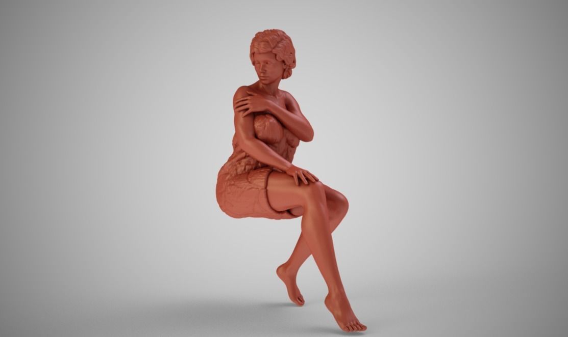 Woman in Towel 3D print model_9