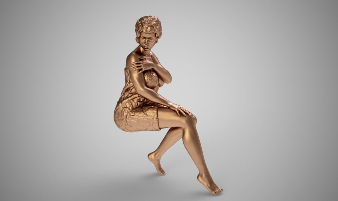 Woman in Towel 3D print model_5