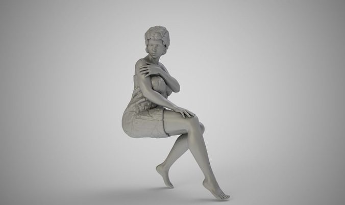 Woman in Towel 3D print model