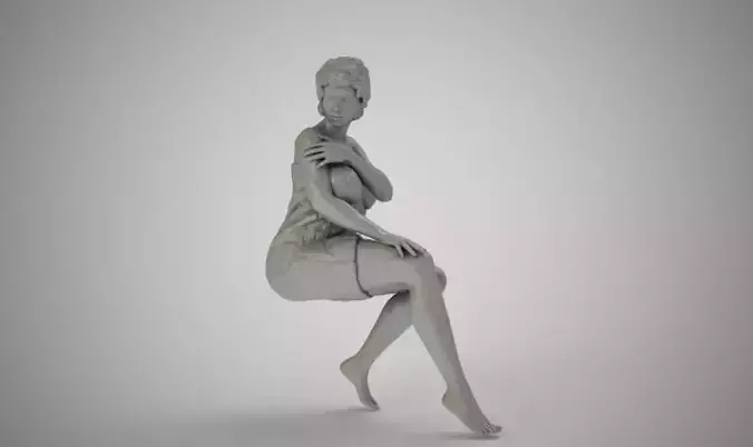 Woman in Towel 3D print model