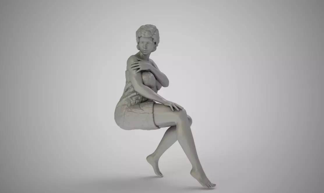 Woman in Towel 3D print model_0