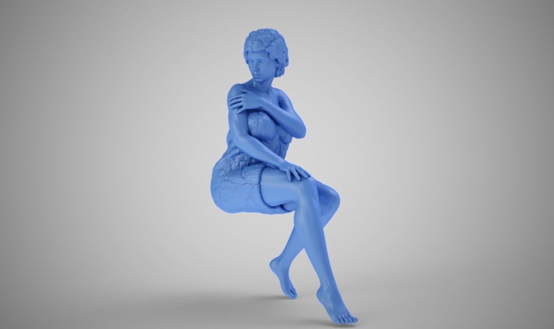 Woman in Towel 3D print model_10