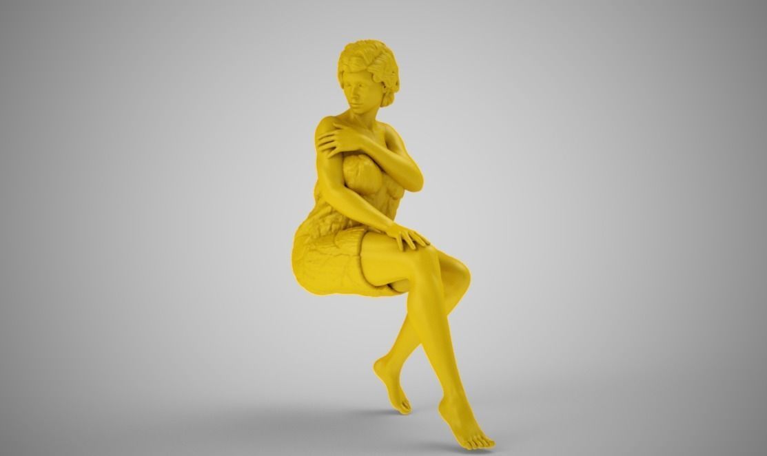 Woman in Towel 3D print model_12