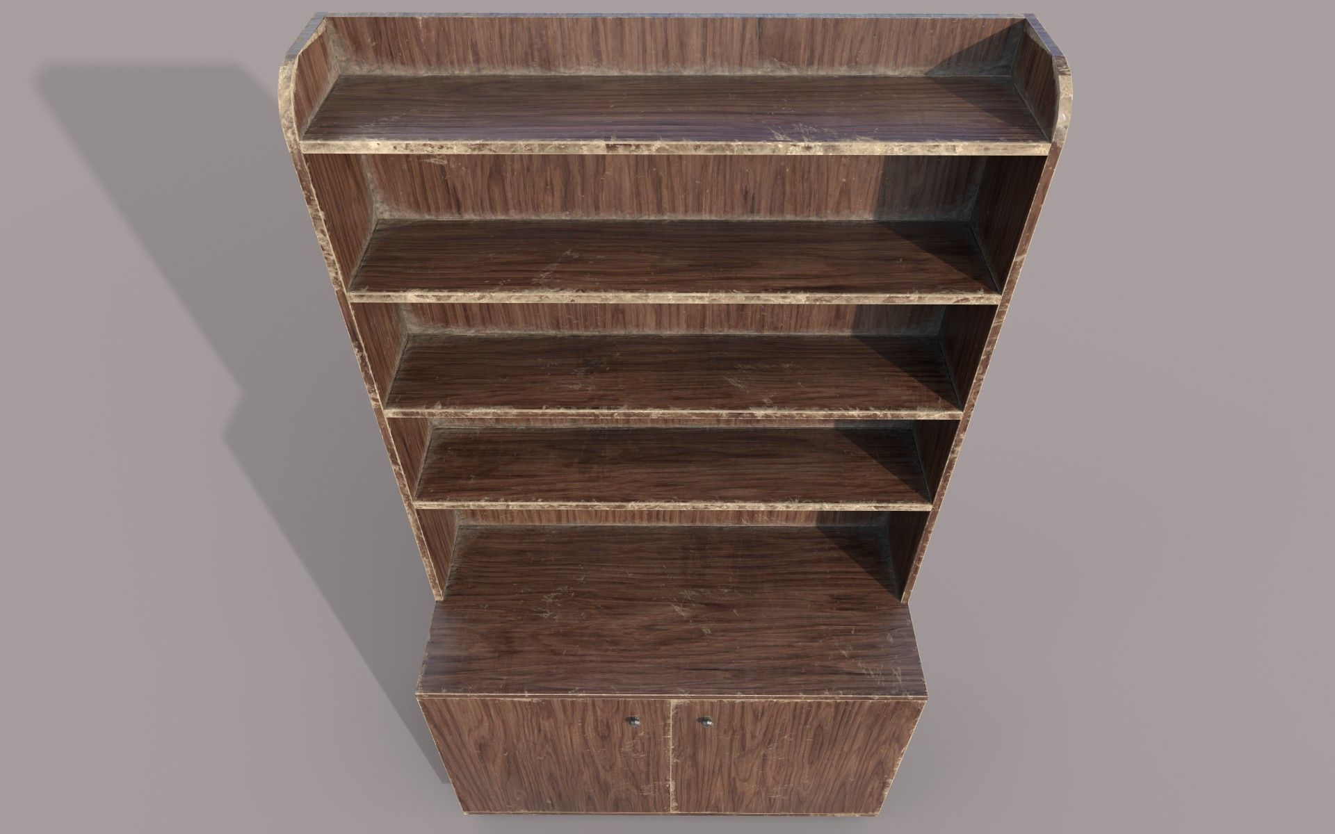 Old and Dirty Wooden Cabinet Low-poly 3D model_7