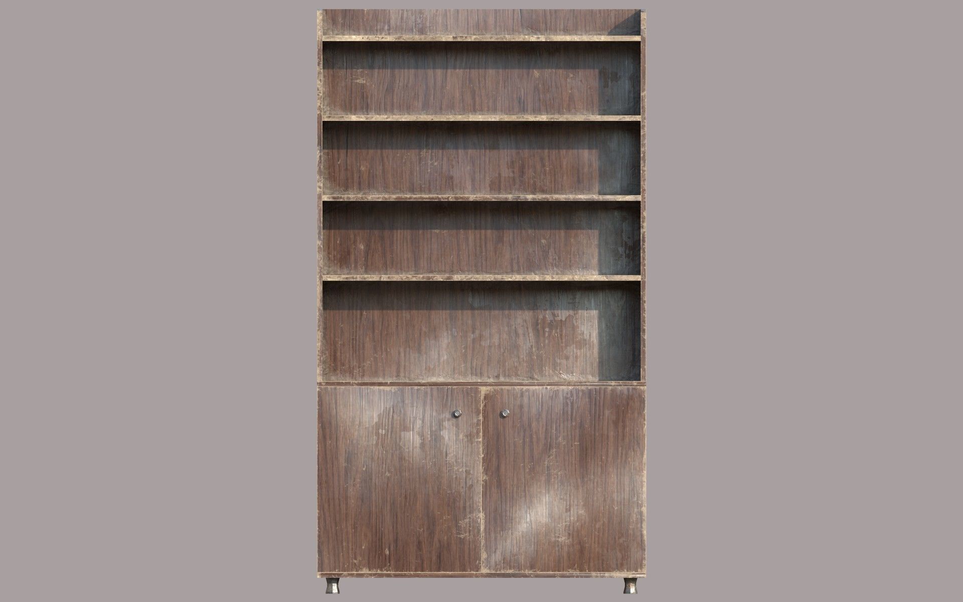 Old and Dirty Wooden Cabinet Low-poly 3D model_2