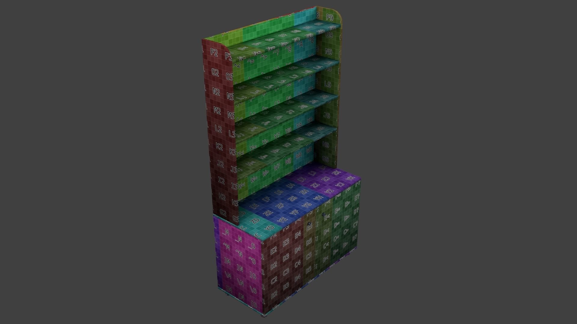 Old and Dirty Wooden Cabinet Low-poly 3D model_17