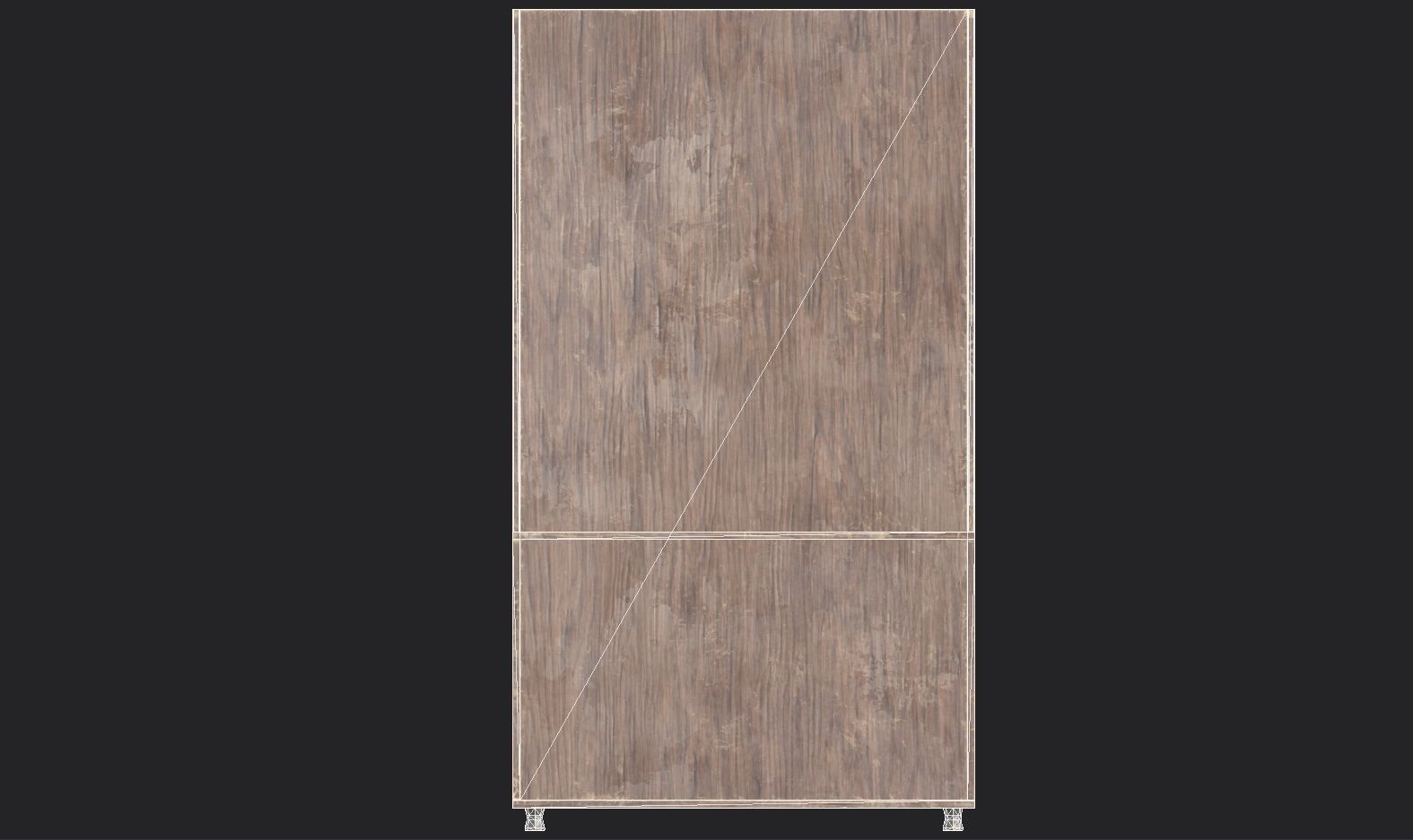 Old and Dirty Wooden Cabinet Low-poly 3D model_14