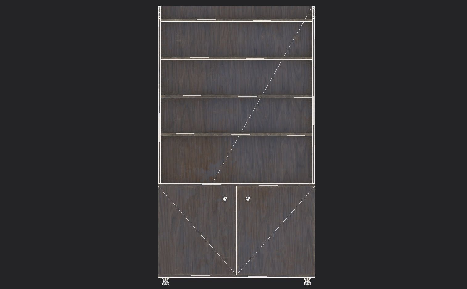 Old and Dirty Wooden Cabinet Low-poly 3D model_12