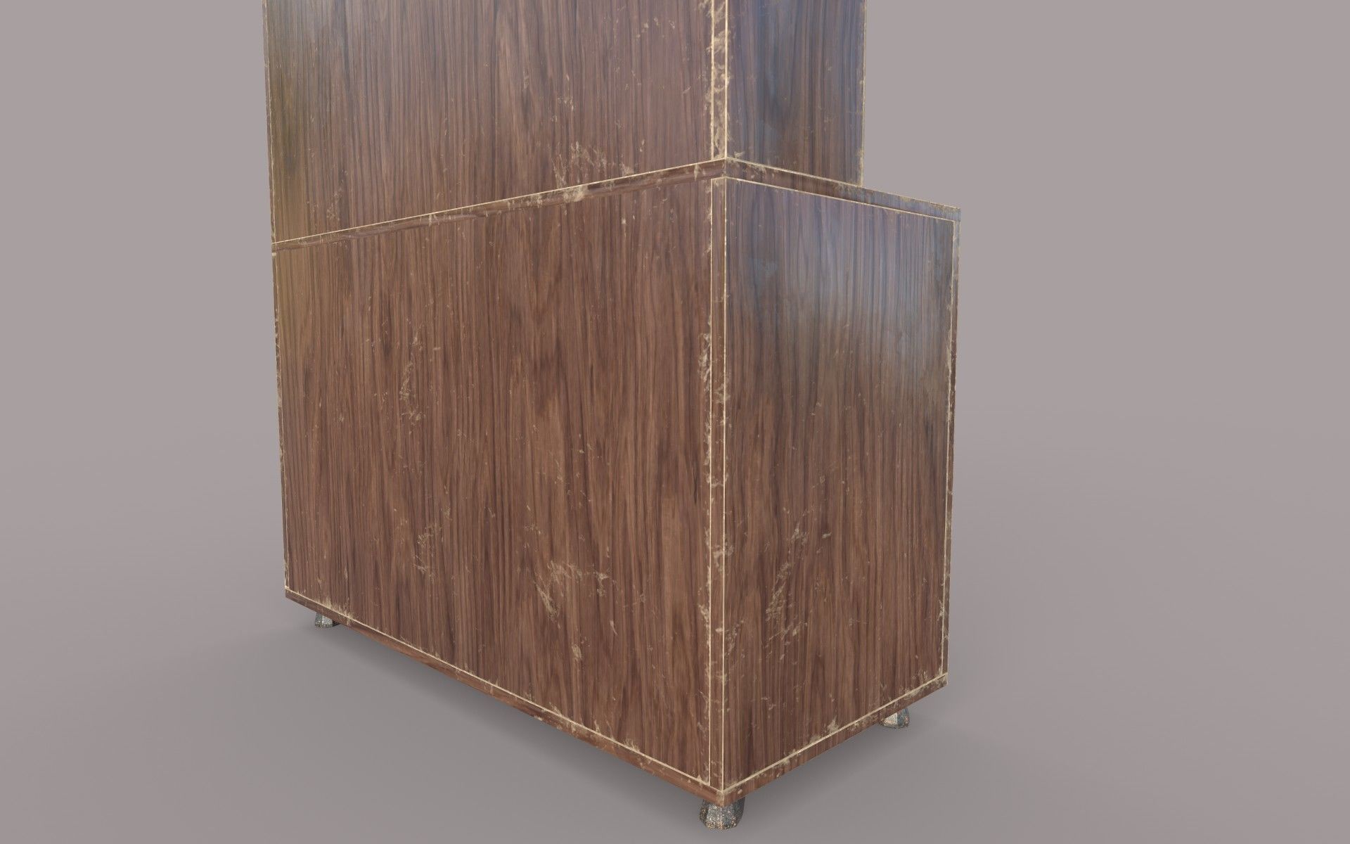 Old and Dirty Wooden Cabinet Low-poly 3D model_11