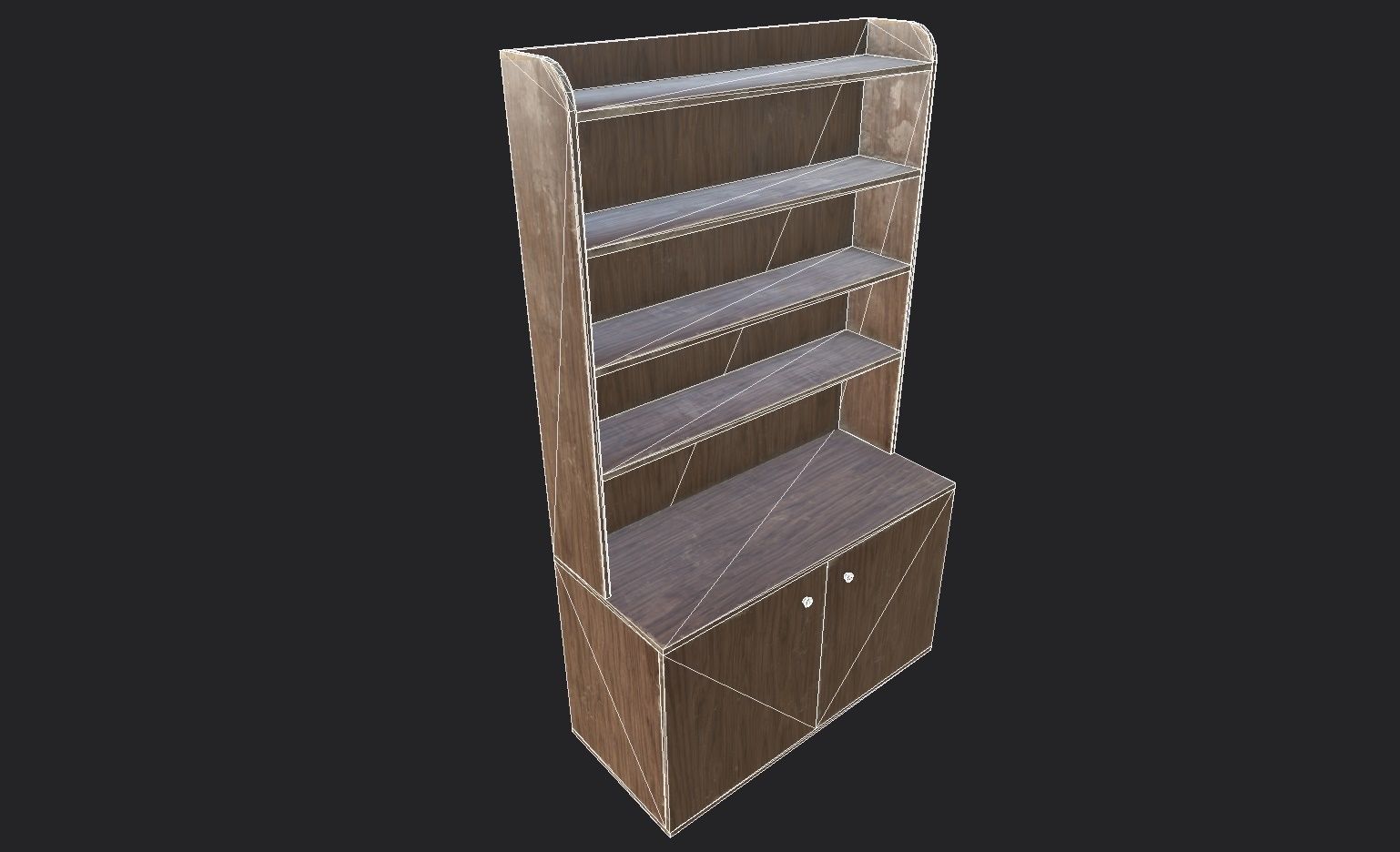 Old and Dirty Wooden Cabinet Low-poly 3D model_15