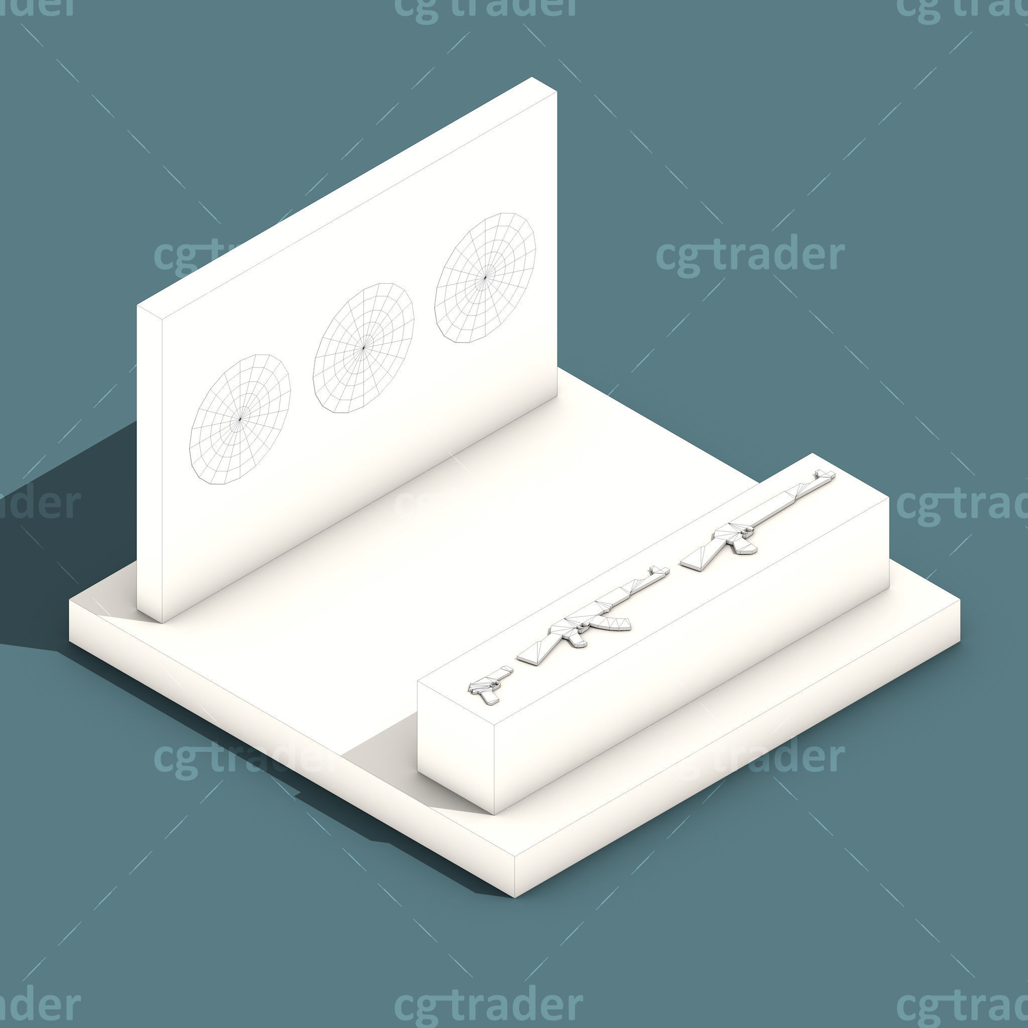 Low Poly Amusement Park Isometric Icon Low-poly 3D model_27