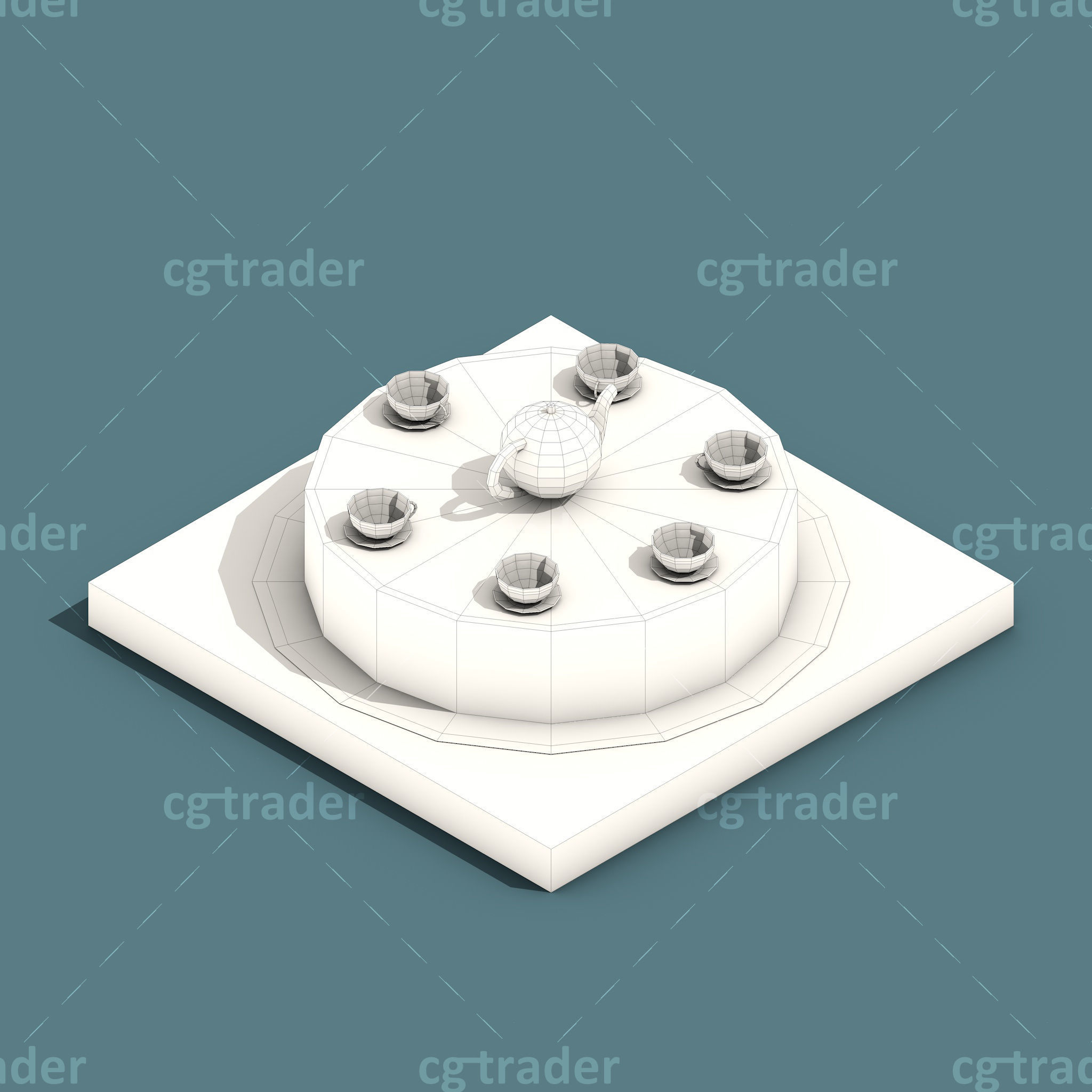 Low Poly Amusement Park Isometric Icon Low-poly 3D model_31