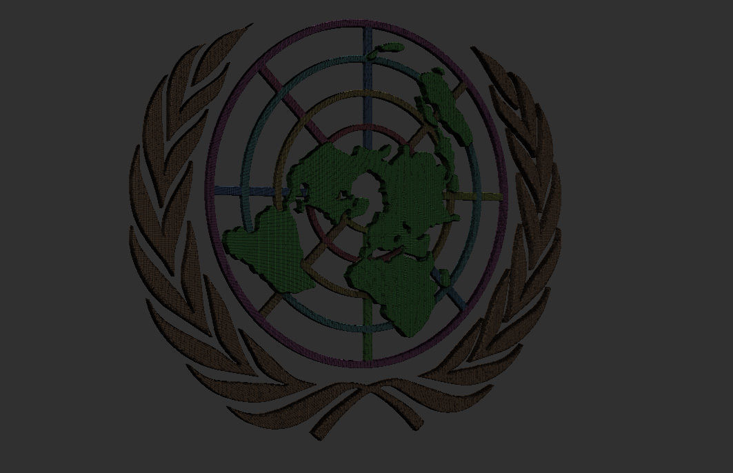 United Nations Logo 3D model_12