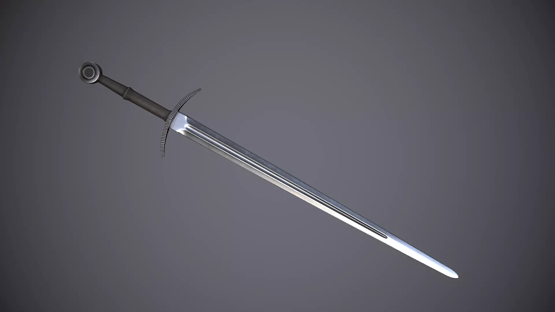 Bastard sword Low-poly 3D model