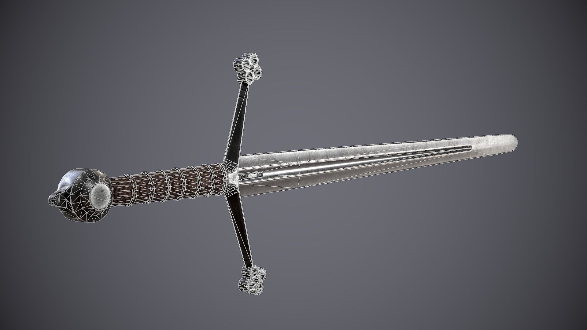 Claymore sword Low-poly 3D model_7