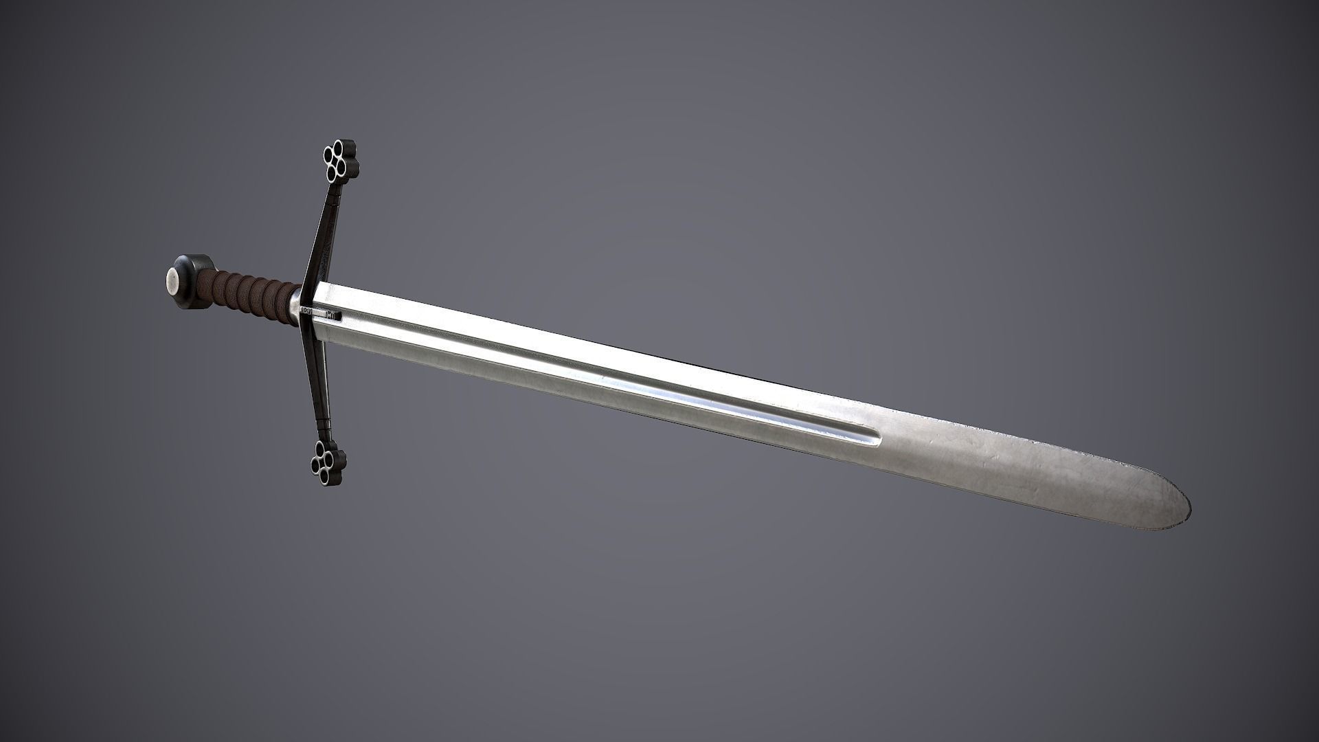 Claymore sword Low-poly 3D model_4