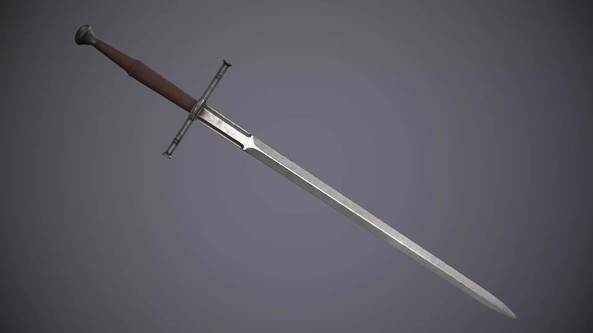 Espadon sword Low-poly 3D model_0