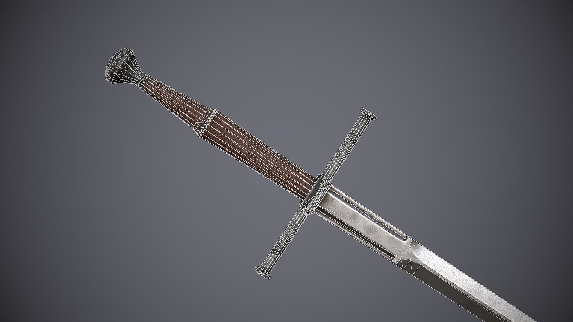 Espadon sword Low-poly 3D model_3