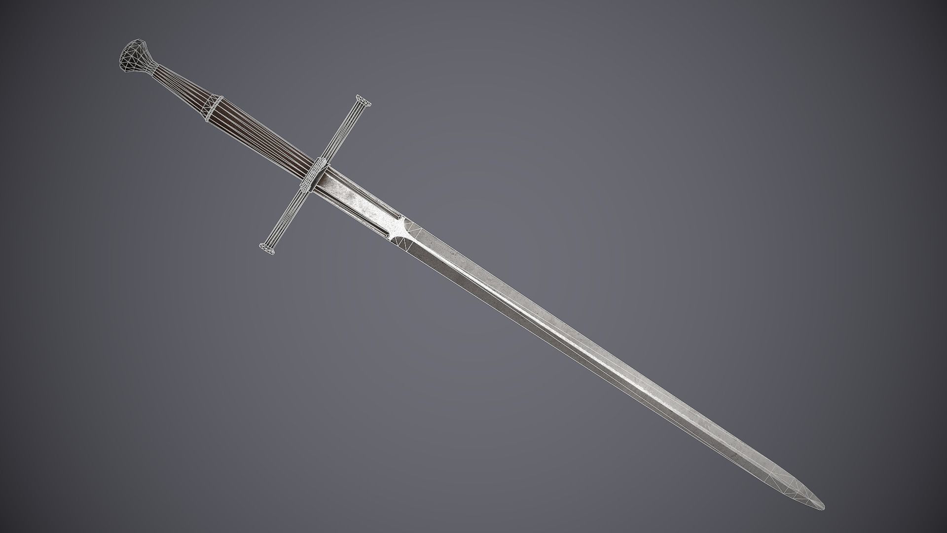 Espadon sword Low-poly 3D model_1