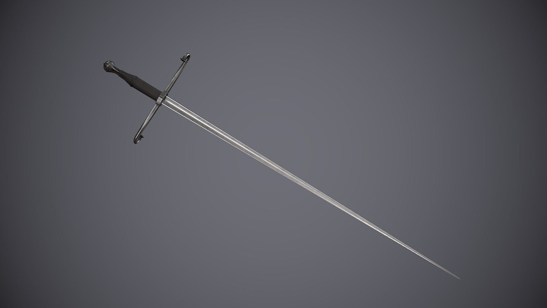 Estoc sword Low-poly 3D model_1