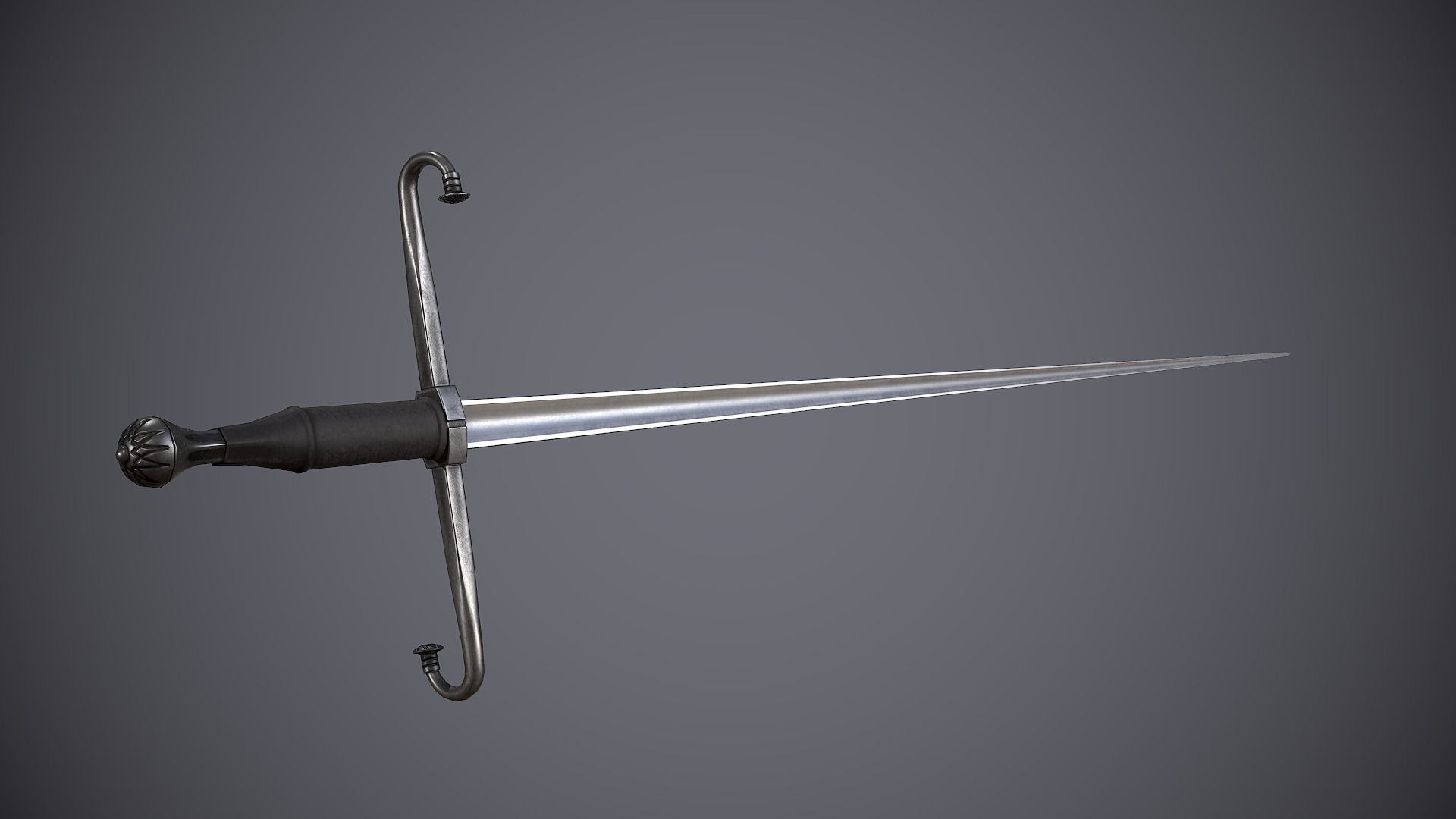 Estoc sword Low-poly 3D model_5