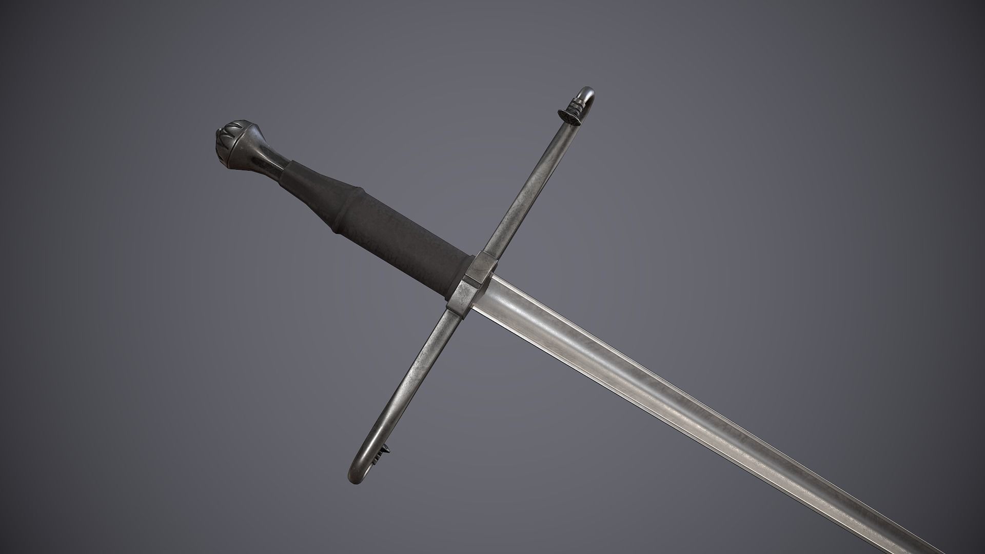 Estoc sword Low-poly 3D model_3