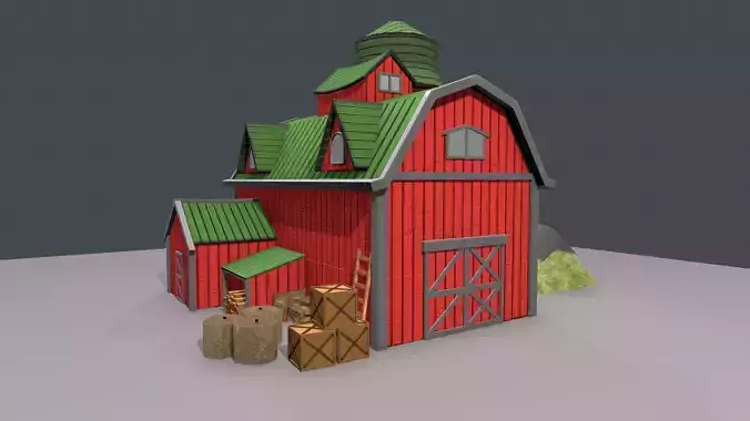 Stylized Cartoon Barn