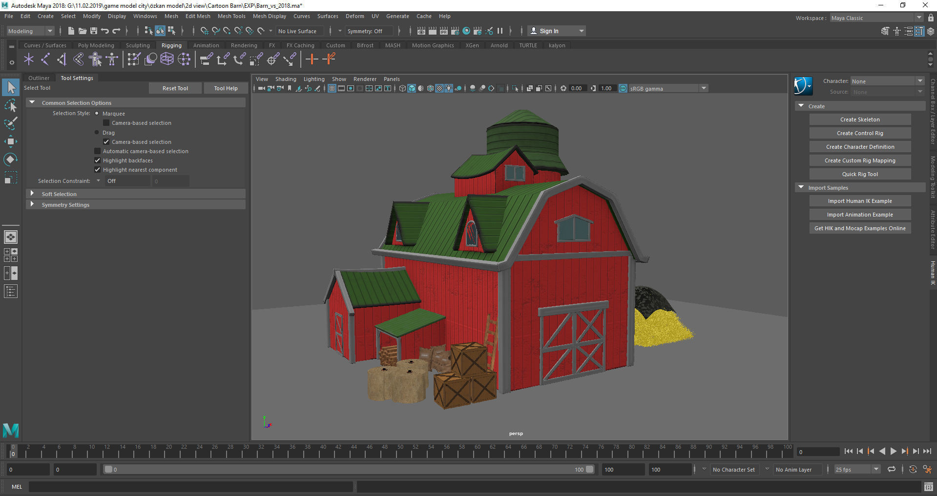 Stylized Cartoon Barn 3D model_11