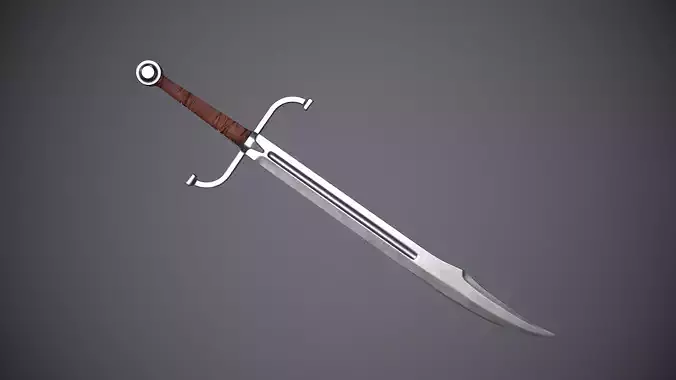 Falchion sword Low-poly 3D model